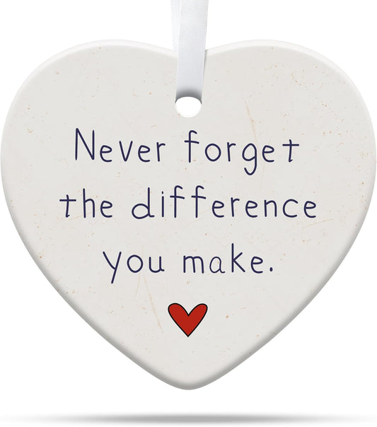 Thank You Gifts for Women, Nurse, Coworkers, Teacher, Retirement Farewell Going Away, Never Forget The Difference You Make Ornament, Christmas Ornaments 2025