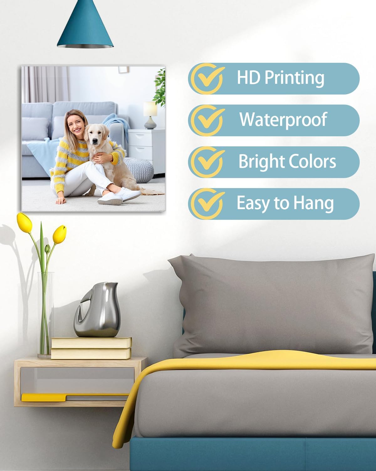 AbcCustomize Canvas Prints with Your Photos, Custom Canvas Wall Art for Bedroom, Living Room, Farmhouse Decor, Personalized Gifts