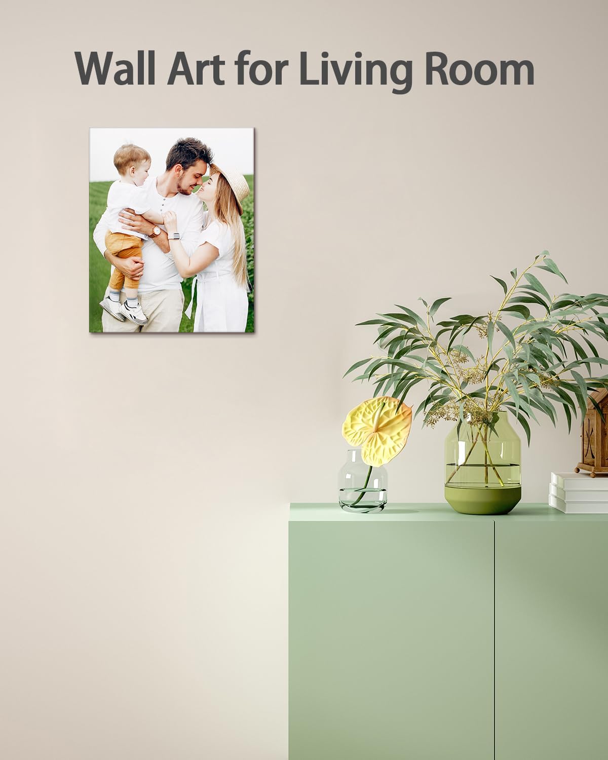 AbcCustomize Canvas Prints with Your Photos, Personalized Photo To Canvas Print for Bedroom, Living Room, Farmhouse Office Decor,Custom Canvas Wall Art for Gifts & Keepsakes, Ready to Hang