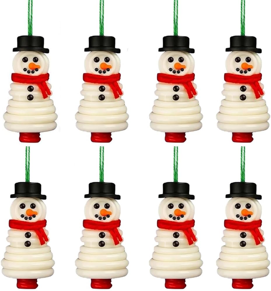 DIY Christmas Button Ornament Making Set - Snowman/Santa/Angel, Fun Holiday Craft Kit for All Ages, Ideal Xmas Tree Hanging Decor & Festive Gifts (B 8)