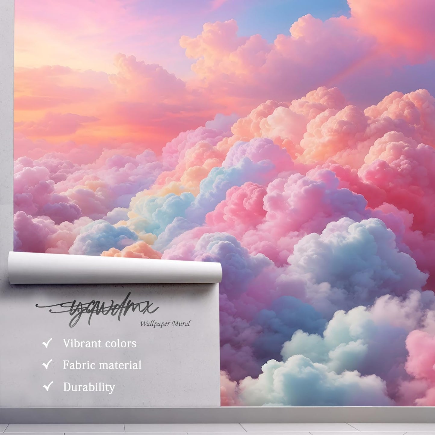 -Colorful Cloud Nursery Wallpaper XT23 M 140" x 91"