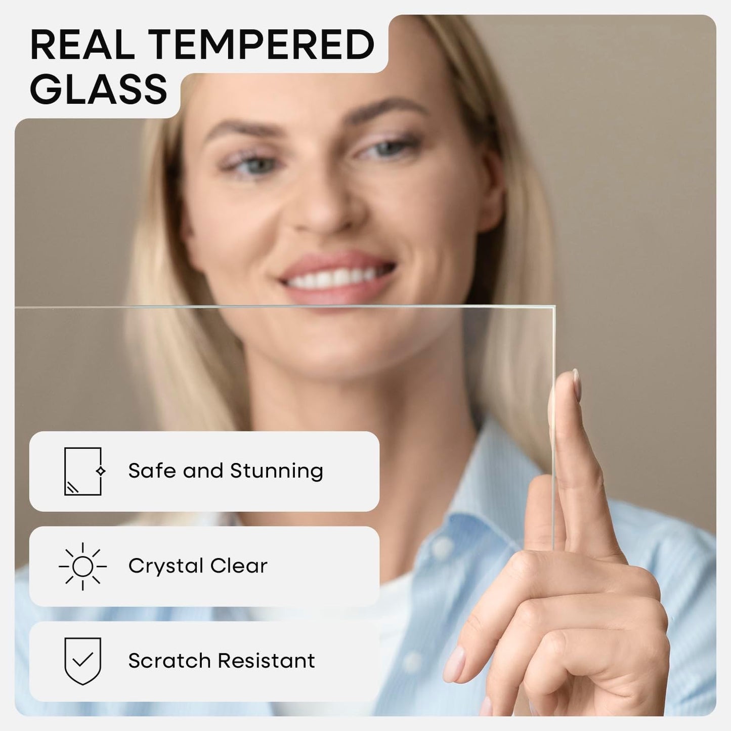 Homeforia 16x16 Picture Wood Frame, High End Natural Oak 16 x 16 Square Light Wooden Frames with Mat 12 by 12 inch Photo, 16by16 Poster Frames Matted to 12x12 Print, Tempered Glass, Wall Kit, Set of 1