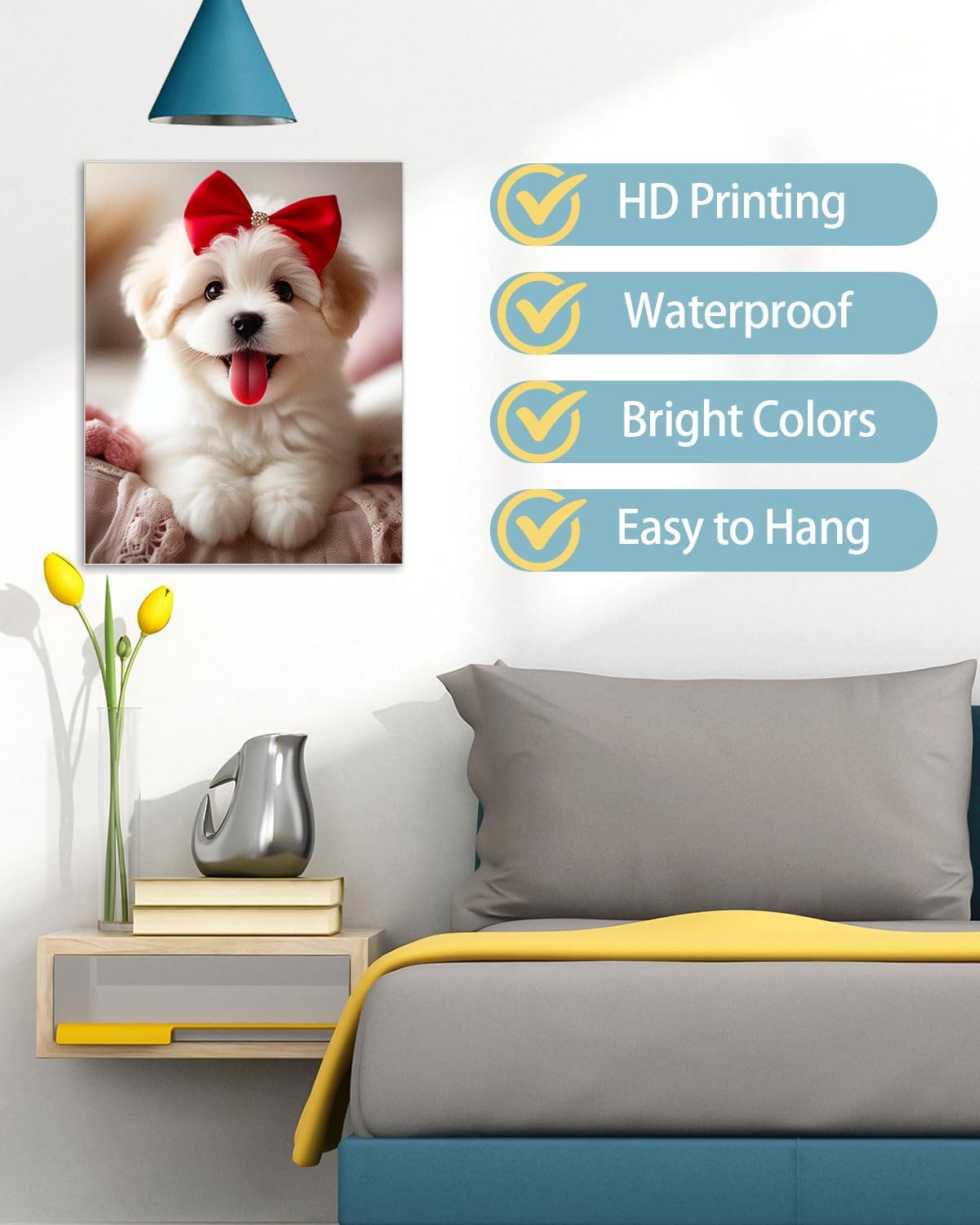 AbcCustomize Canvas Prints with Your Photos，Custom Canvas Wall Art for Bedroom, Living Room, Farmhouse Decor，Personalized Gifts Canvas Prints for Family，Friend，Lover，Pet