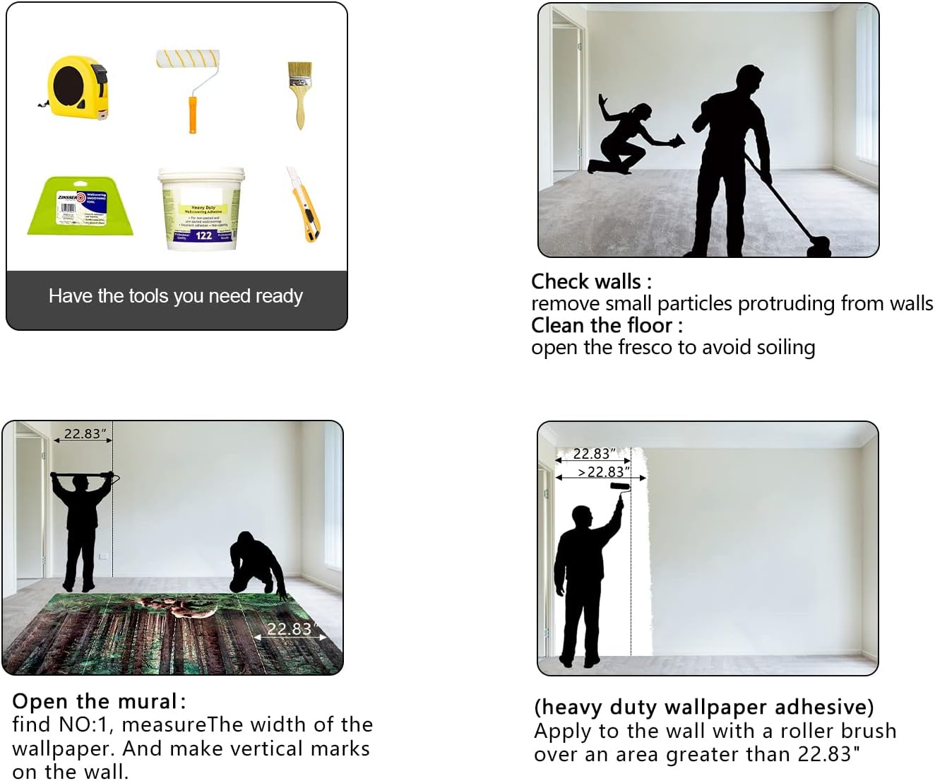 Forest Animals Bear wallpeper Kids Bedroom Woods Wall Mural - 137"x96"（Not Peel and Stick）