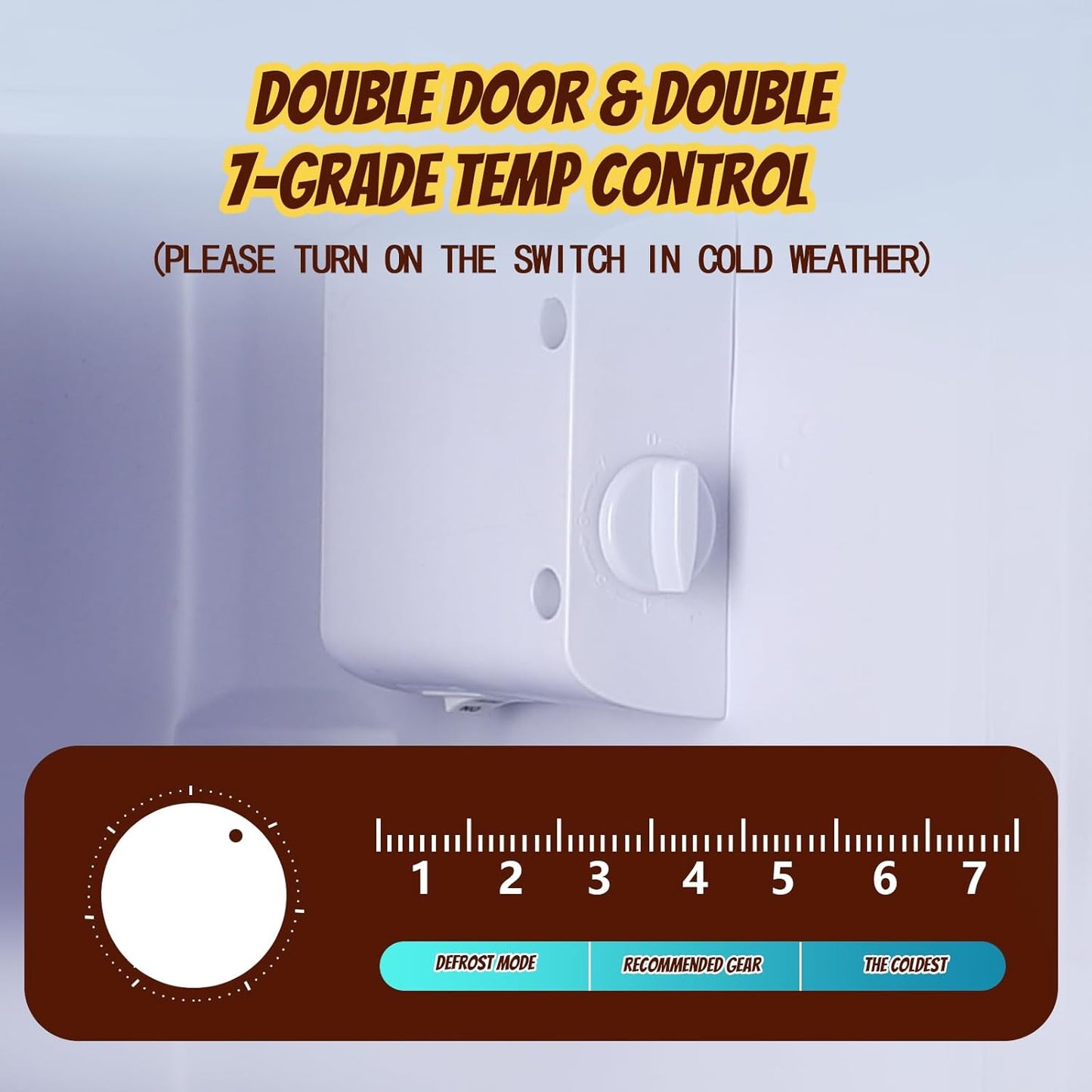 2.4 Cu.ft Mini Fridge Small Refrigerator with Freezer Dual Door Dorm Fridge for Personal Senven Temp Gear Suit for Apartment, Bedroom, Rv Silver