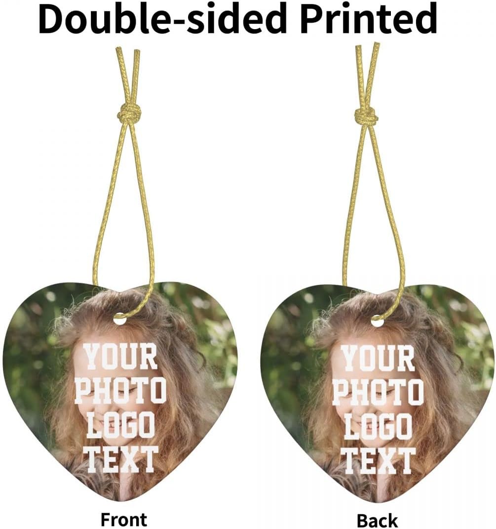 Custom Unique Photo Christmas Ornaments Personalized Family Xmas Tree Ornament with Your Picture and Text 2022 Round Ornament, Decoration Gift (Love)