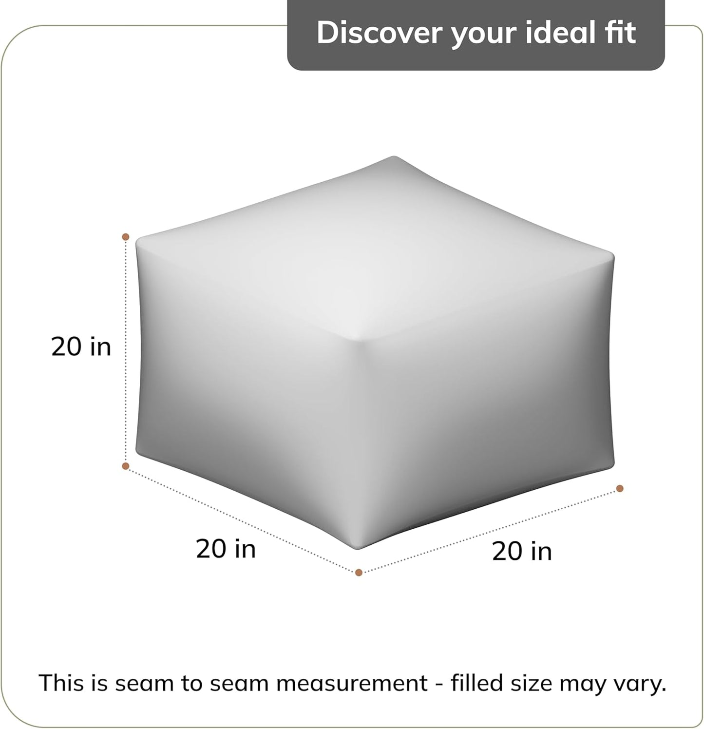 Anji Mountain 20"x20"x20" Handmade & Handcrafted Ottoman Pouf Comfortable Pouf Ottoman Foot Rest & Home Décor Accent for Living Room, Bedroom, Nursery, Kids Room, Patio