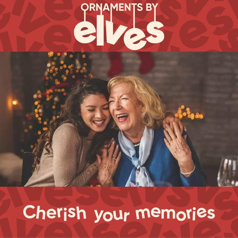 3D Personalized Our First Christmas Ornament 2025 | Peeking Over Staircase Couple Ornaments in Santa Hat Couples Ornament 2025 Family of 2 Unique for a Couple Ornaments Couples Gifts