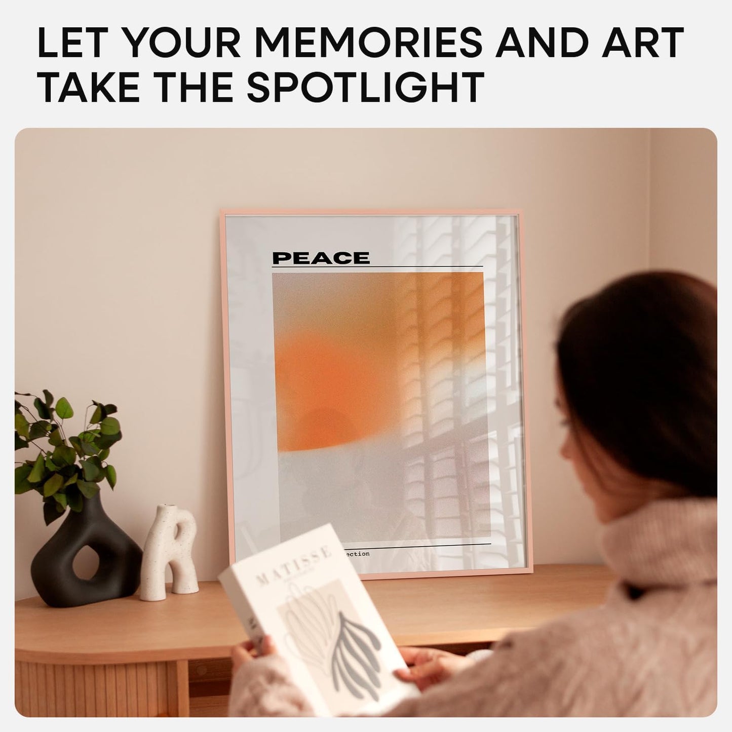 Homeforia 20x24 Frame Rose Gold, High End Metal 20x24 Poster Frames with Mat 16x20 inch Photo, 20 x 24 Rose Gold Picture Frame Matted to 16 by 20 Print, 24x20 Frame, Tempered Glass, Wall Kit, Set of 1