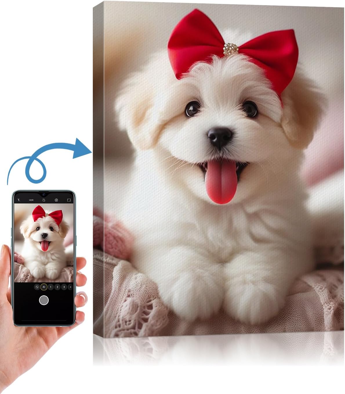 AbcCustomize Canvas Prints with Your Photos，Custom Canvas Wall Art for Bedroom, Living Room, Farmhouse Decor，Personalized Gifts Canvas Prints for Family，Friend，Lover，Pet