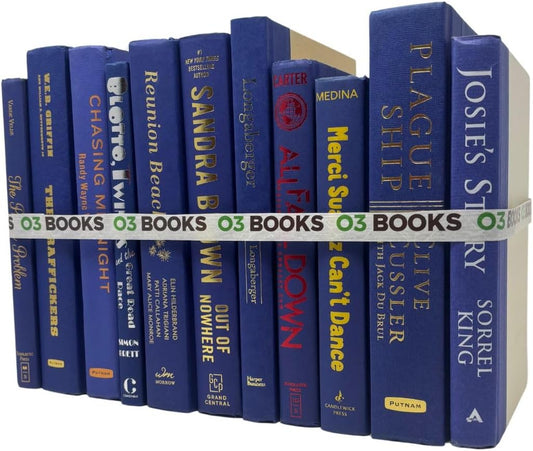 Curated Decorative Books Hardcover Décor Books for Home Décor, Choose Color, Interior Design, Office, Wedding Display, Instant Library, or Staging (Violet, One Foot)