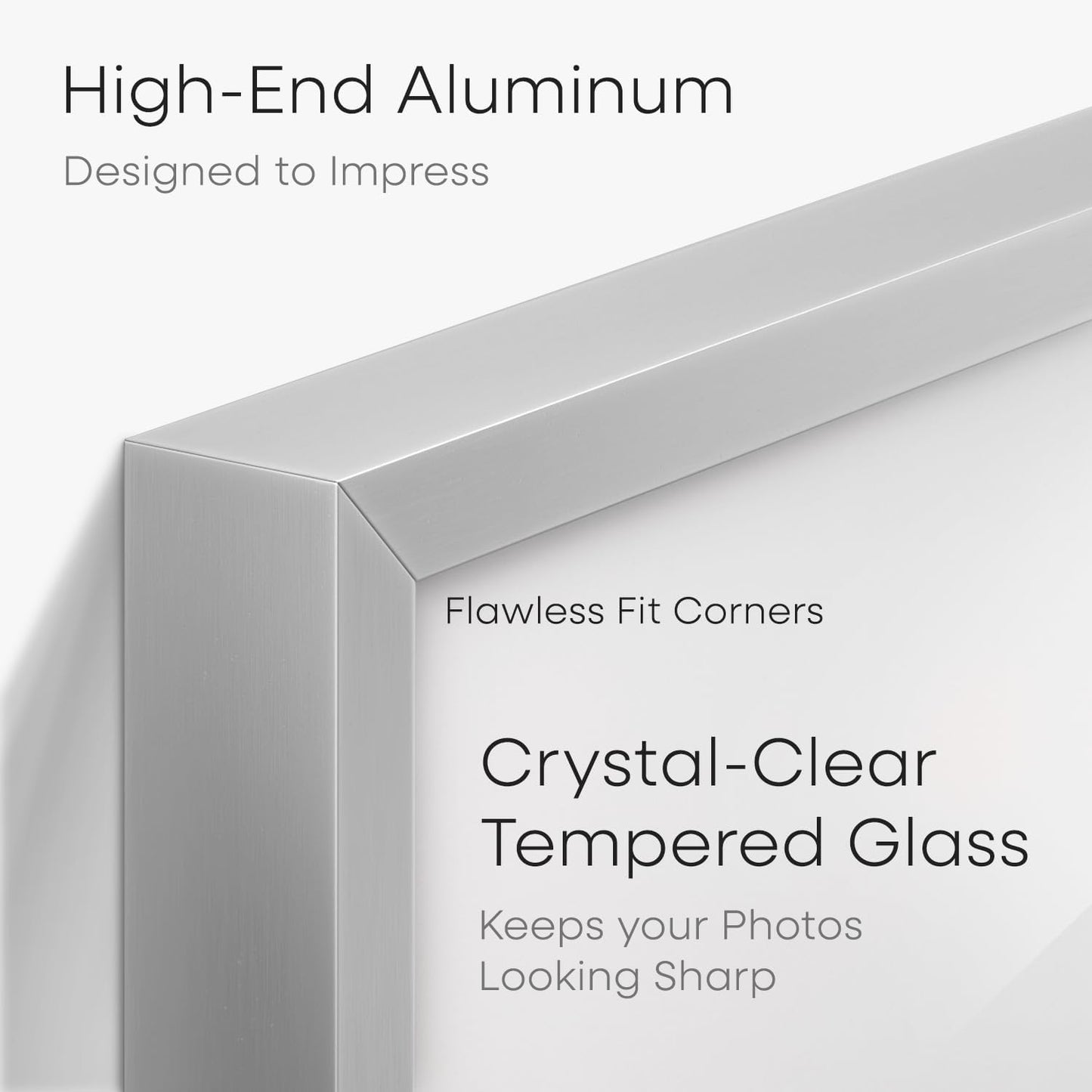 Homeforia 20x24 Picture Silver Frame, High End Metal 20 x 24 Poster Frames with Mat 16 by 20 for Photo, 20x24 Silver Frame Matted to 16x20 Art, 24x20 Hanging Frames, Tempered Glass, Wall Kit, Set of 1