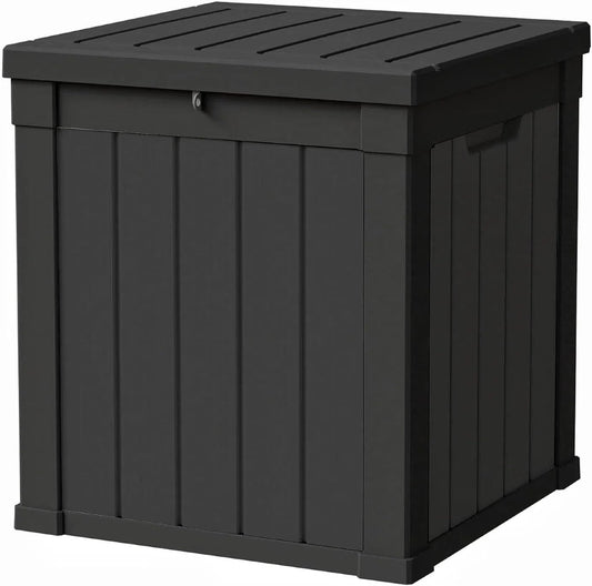 50 Gallon Storage Box, Waterproof Deck Box for Indoor & Outdoor Use, Lockable Pool Storage Bin for Package Delivery, Outdoor Bench for Patio Cushions, Garden Tools, Backyard, Black