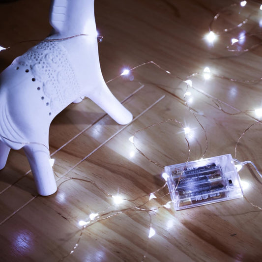 Led Fairy Lights Battery Operated, 2 Packs Mini Battery Powered Copper Wire Starry Fairy Lights for Bedroom, Christmas, Parties, Wedding, Centerpiece, Decoration (5m/16ft Cool White)