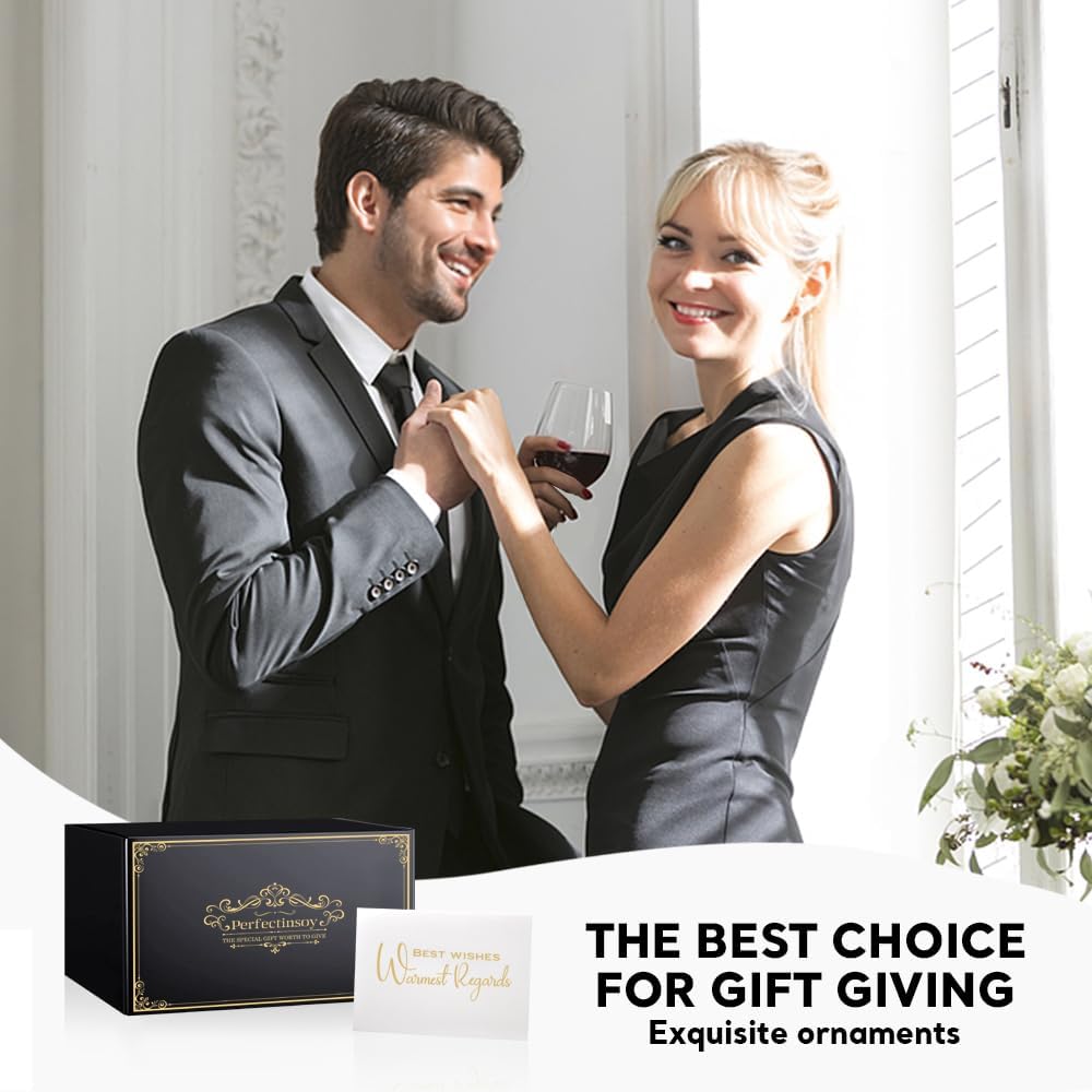 Perfectinsoy Skull Wine Glass 2 Piece with Gift Box, Zombie Design, Valentine's Day Autumn Halloween, Anniversary Wedding Gifts, Couple Gifts for Boyfriend and Girlfriend. (Skull Set of 2)