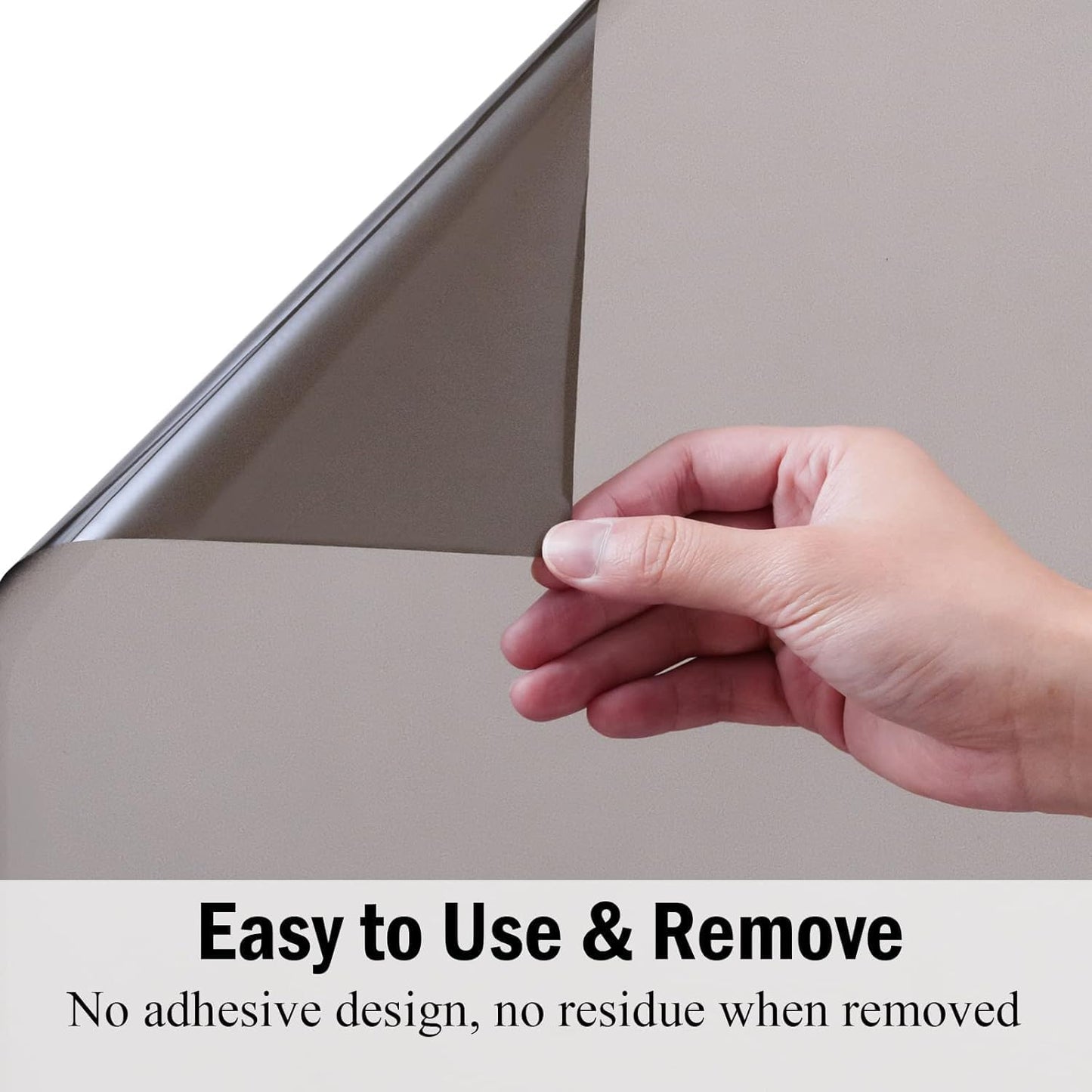 Niviy Window Darkening Film Day and Night Privacy Window Cling Sun Blocking Glass Door Window Cover Gothic Decor for Bedroom,Garage, Renter House (Grey, 35.4 x 78.7 inch)