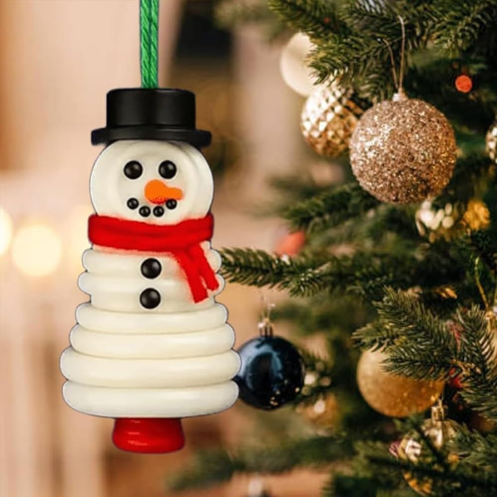 4pcs Button Christmas Tree Ornament Kits, Fun Holiday Decorations for All Ages, DIY Craft Buttons Kit with Christmas Snowman/Santa/Angel, Gifts for Xmas Tree Hanging Decorations (Christmas Tree)