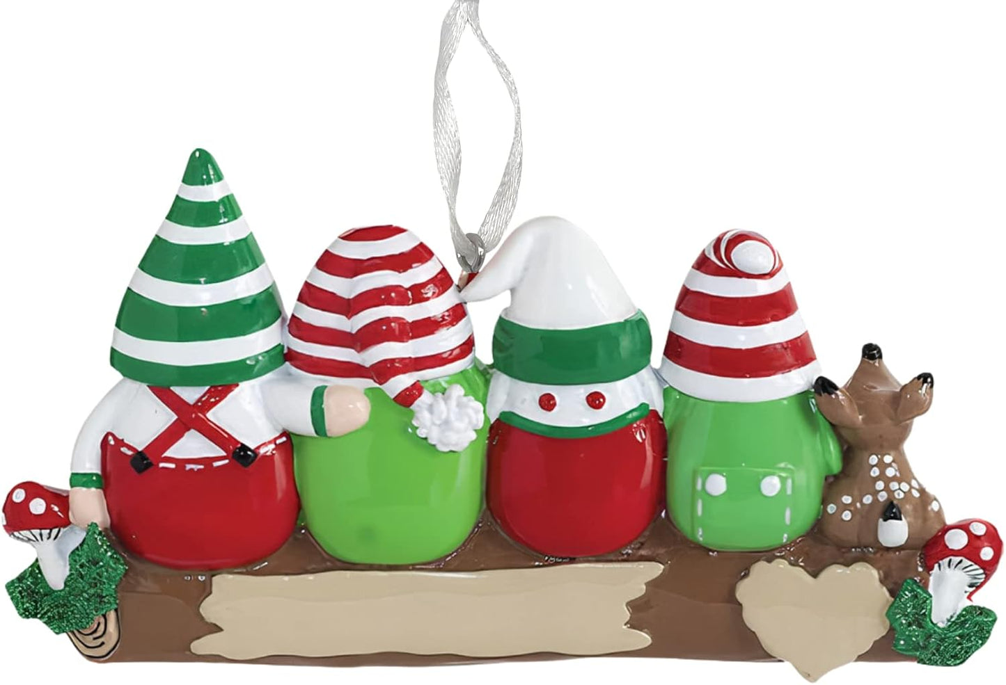 2025 Family Christmas Ornament – Personalized Ornament for Families – Custom Gnome Family Ornament – Holiday Tree Decoration Keepsake Gift (Family 4)