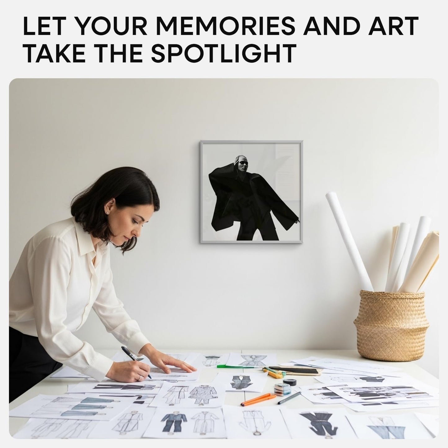 Homeforia 15x15 Picture Frame Silver, High End Metal 15 x 15 Square Frame with Mat 11 x 11 Photo, 15x15 Poster Frames Matted to 11x11 Print, 15 by 15 Hanging Frames, Tempered Glass, Wall Kit, Set of 1