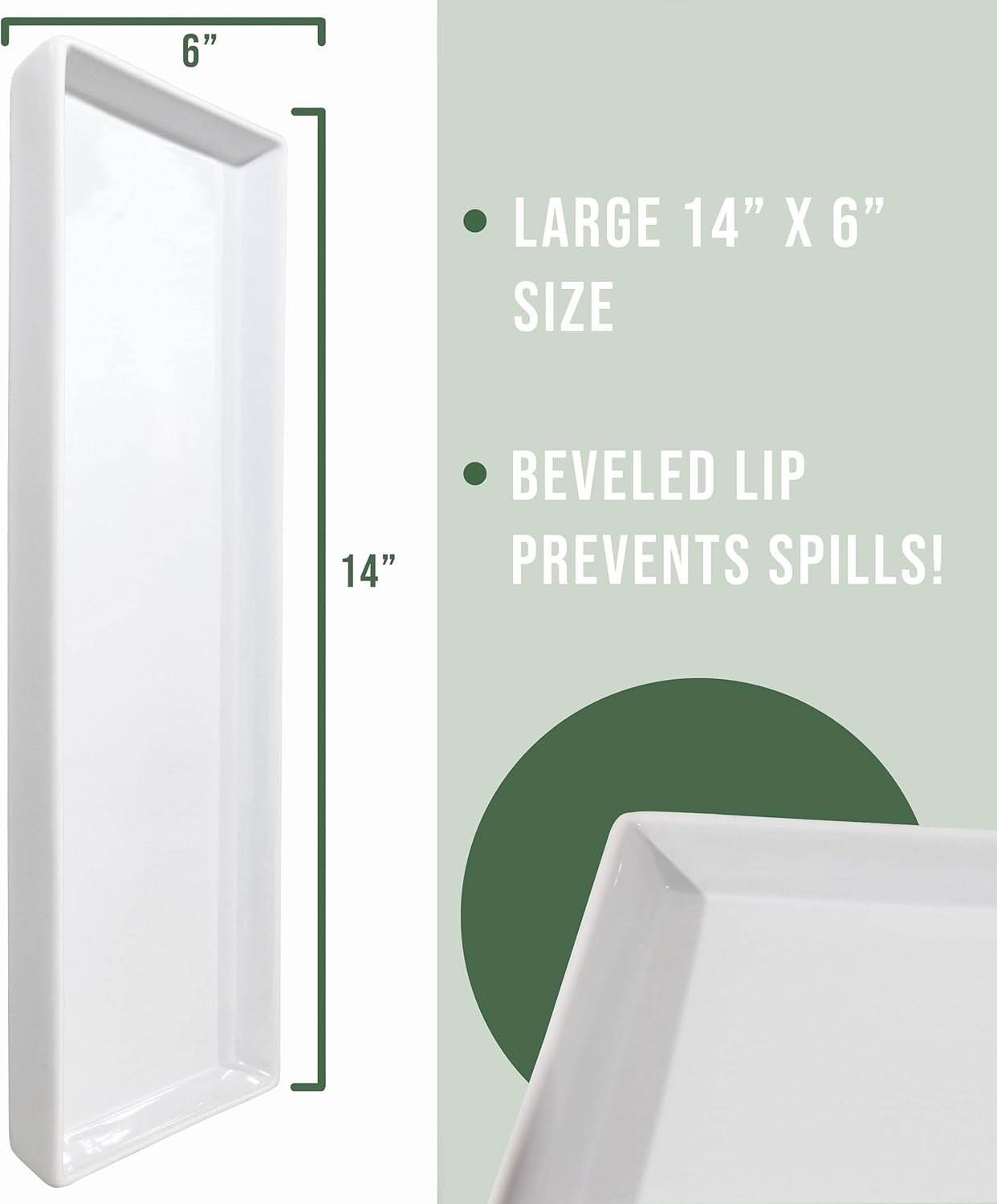 Home Beets White Ceramic Serving Platters (14 x 6 Inch Rectangle Plates) Serving Dishes for Entertaining, Food, Appetizers, Desserts, Cheese Board, Charcuterie, Sushi - Set of 4 Party Serving Trays