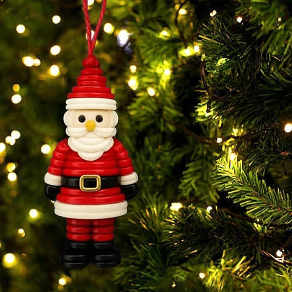 4pcs Button Christmas Tree Ornament Kits, Fun Holiday Decorations for All Ages, DIY Craft Buttons Kit with Christmas Snowman/Santa/Angel, Gifts for Xmas Tree Hanging Decorations (4PCS)