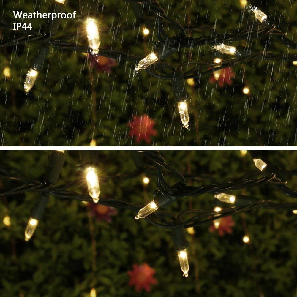 Brizled Mini Christmas Lights, 33ft 100 LED Christmas String Lights Connectable, UL Certified Energy Saving Xmas Tree Light for Indoor Outdoor Bedroom Wedding Party Xmas Tree Decoration, Warm White