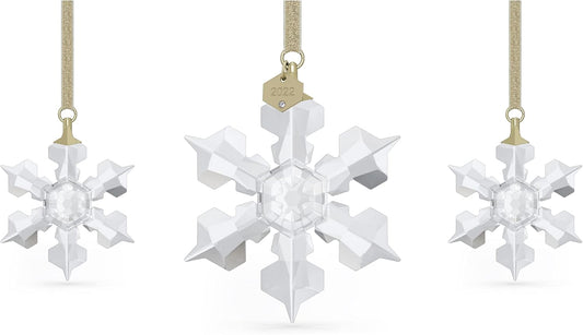 Swarovski Annual Edition Set of Snowflake Ornaments, White Swarovski Crystals, Part of the Swarovski Annual Edition Collection