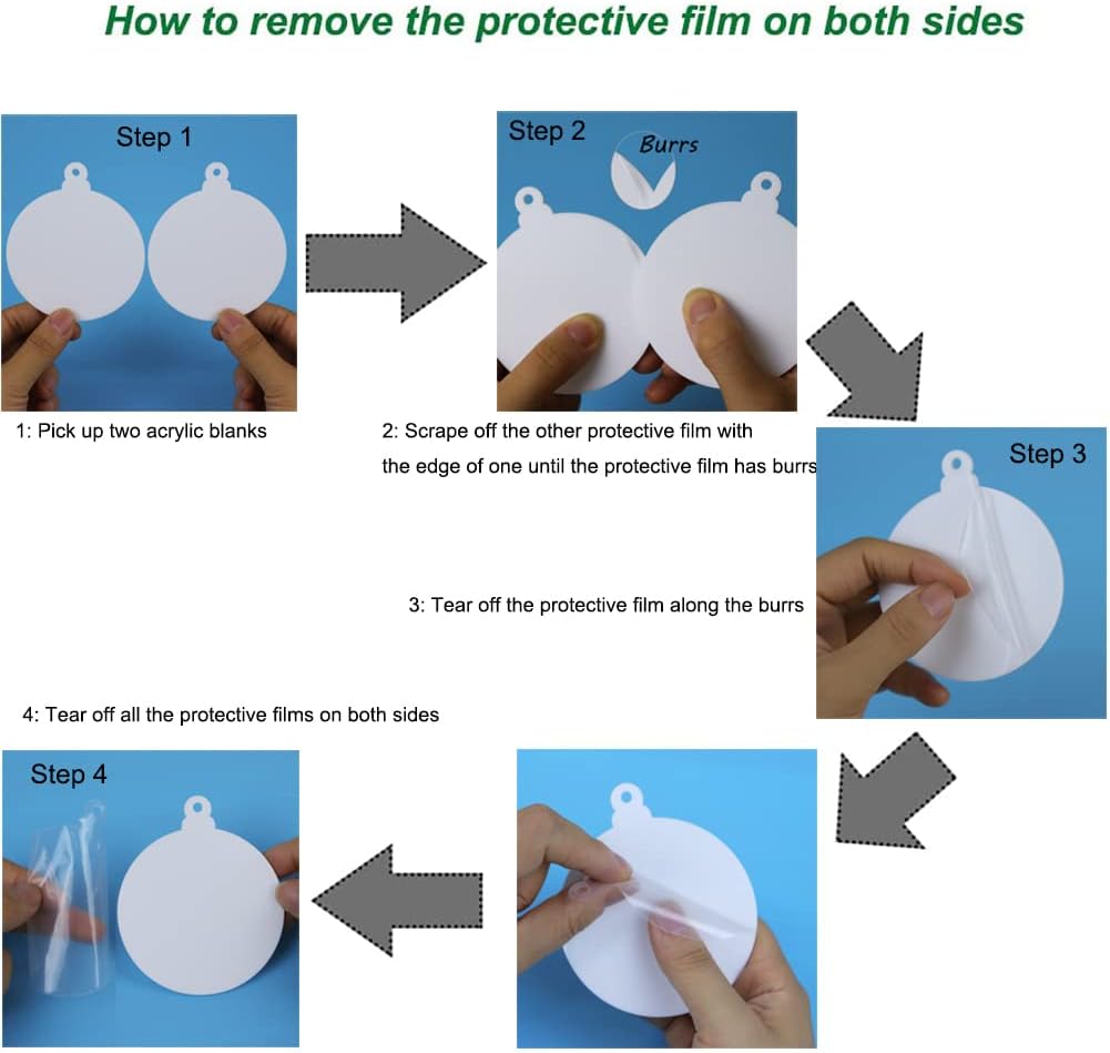 20Pcs 3 Inch Blank Acrylic Christmas Ornaments 2024 White Unfinished Round Acrylic Christmas Ornaments for DIY Craft Hanging Ornaments for Christmas Tree Decoration Xmas Party Decorations