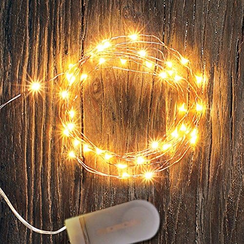 [6-Pack] 7Feet Starry String Lights,Fairy String Lights 20 Micro Starry LEDs On Copper Wire, 2pcs CR2032 Batteries Included,For Wedding Centerpiece,Party,Christmas Table Decor(Copper Warm White)