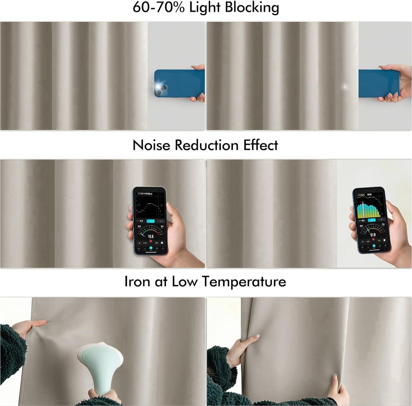 MIULEE Natural Back Tab Blackout Curtains 108 Inch Long 2 Panels Set for Bedroom, Rod Pocket/Pinch Pleat Extra Long Thermal Insulated Living Room Darkening Pleated Light Blocking Drapes