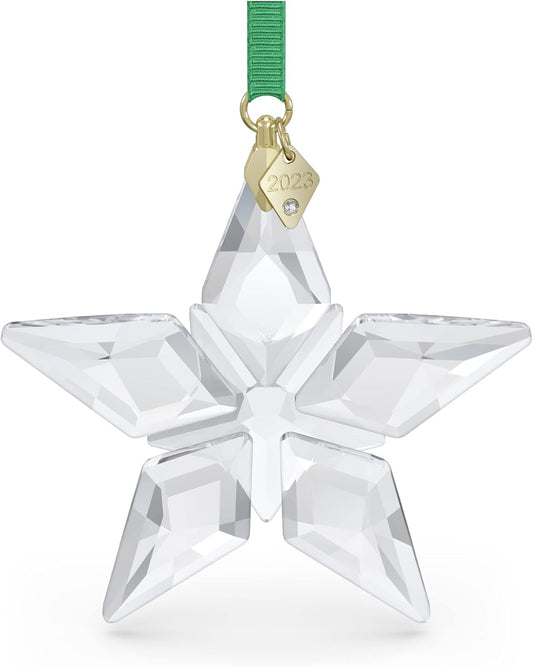 Swarovski Annual Edition 2023 Ornament, Clear Crystal Star with 97 Facets, Gold-Tone Finished Tag, Part of the Swarovski Annual Edition Collection