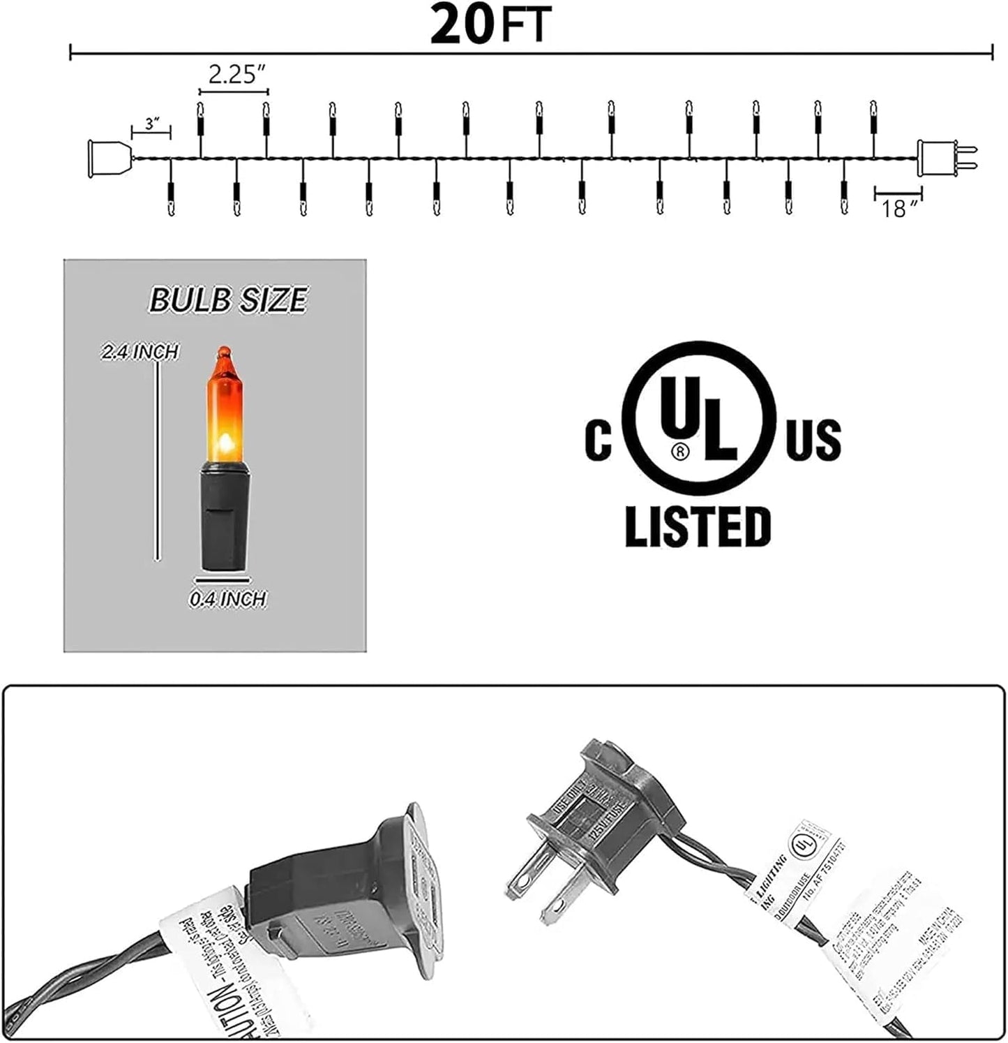 Dazzle Bright Purple Orange and Green Halloween Lights, 40FT 200 Count Mini String Lights, Waterproof Halloween Decorations for Outdoor Indoor Patio Home Party Garden Yard Decor