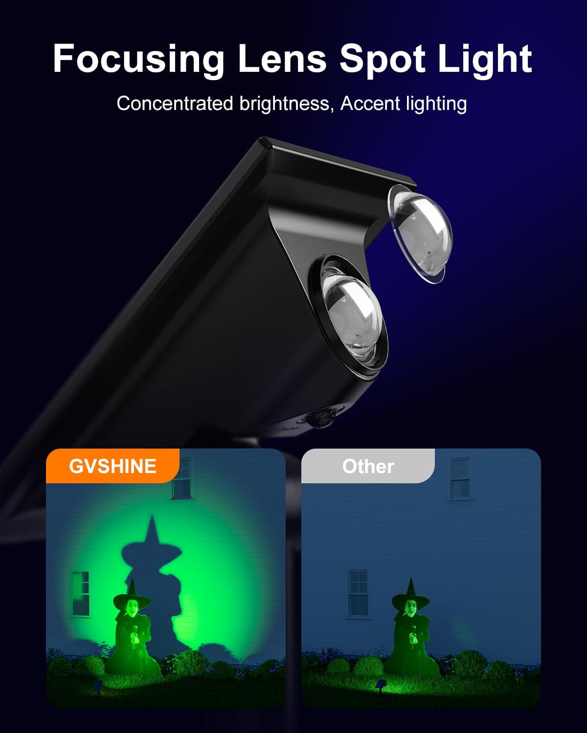 6 Pack Color Changing Solar Power Spot Lights for Halloween Decorations, Skeletons, Tombstones, Ghost, Outdoor Waterproof LED Landscape Spotlight Lamp for Outside Yard, Tree, Flag, Garden, Statues