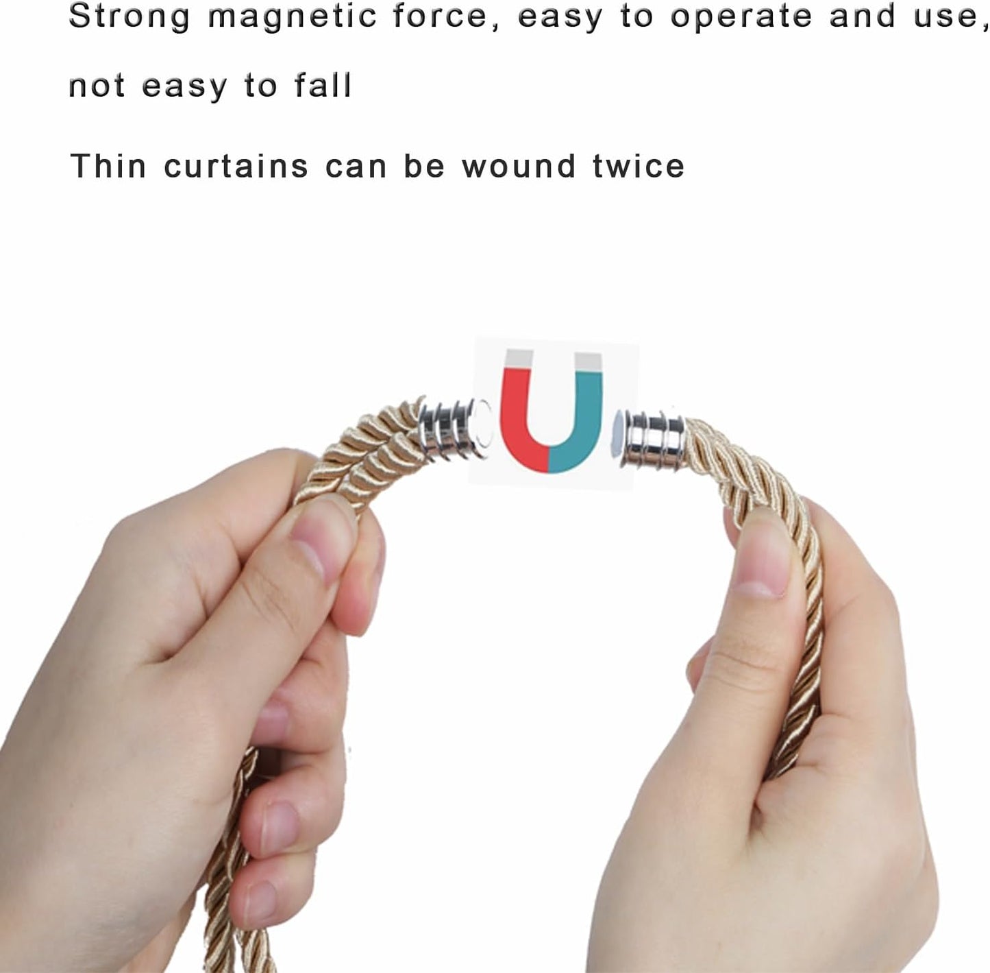 Fenghuangwu 2Pack Magnetic Curtain Tiebacks – Bohemian Style Handmade Woven Tie-Backs for Drapes,Elegant Exquisite Knot Holdbacks,Outdoor Boho & Modern Home Decor -Red