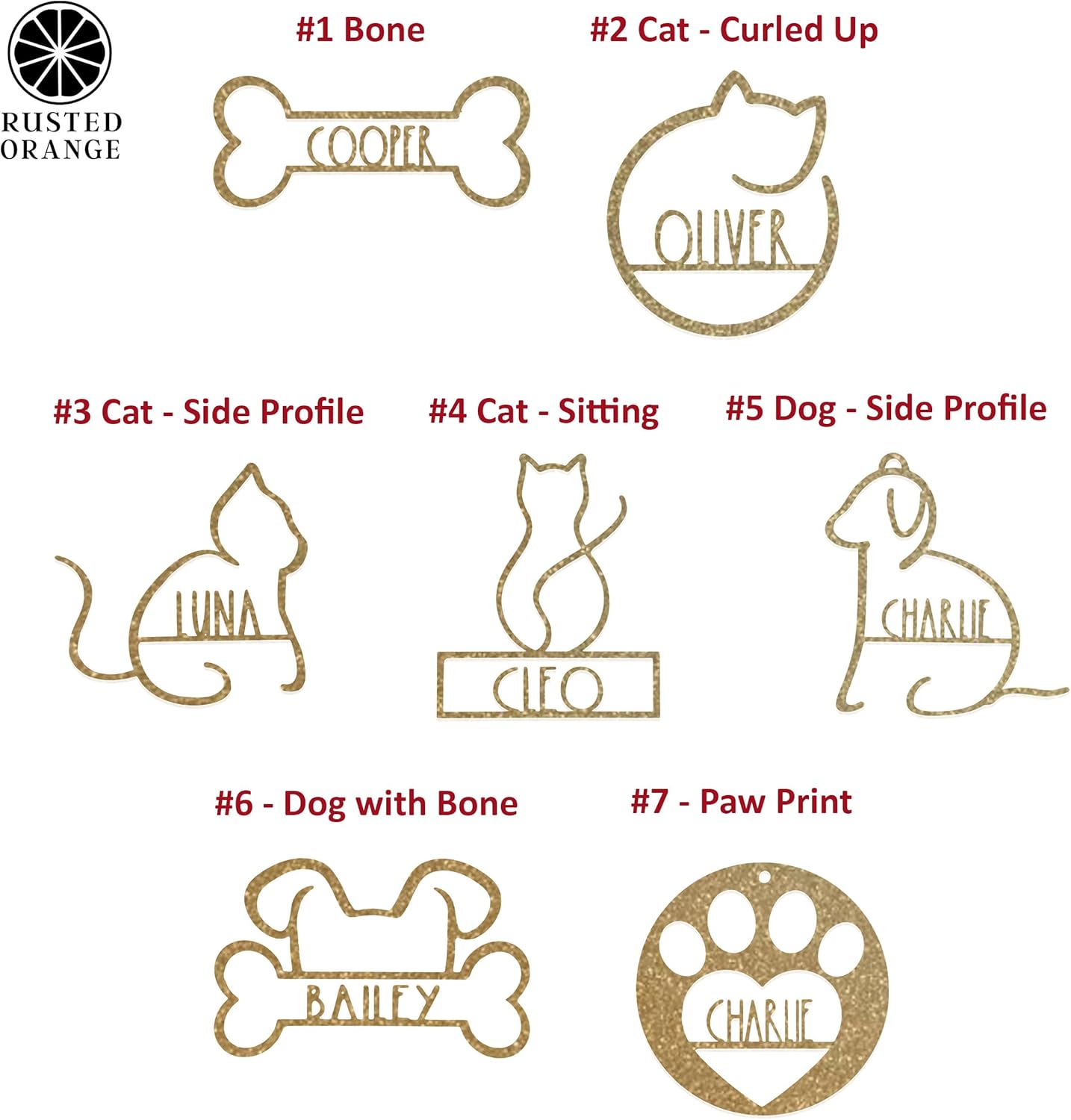 Man's Best Friend Personalized Pet Ornaments (2 Pack; 4 Inch) - Custom Name and Personalized Dog and Paw Design Christmas Ornaments for Christmas Tree