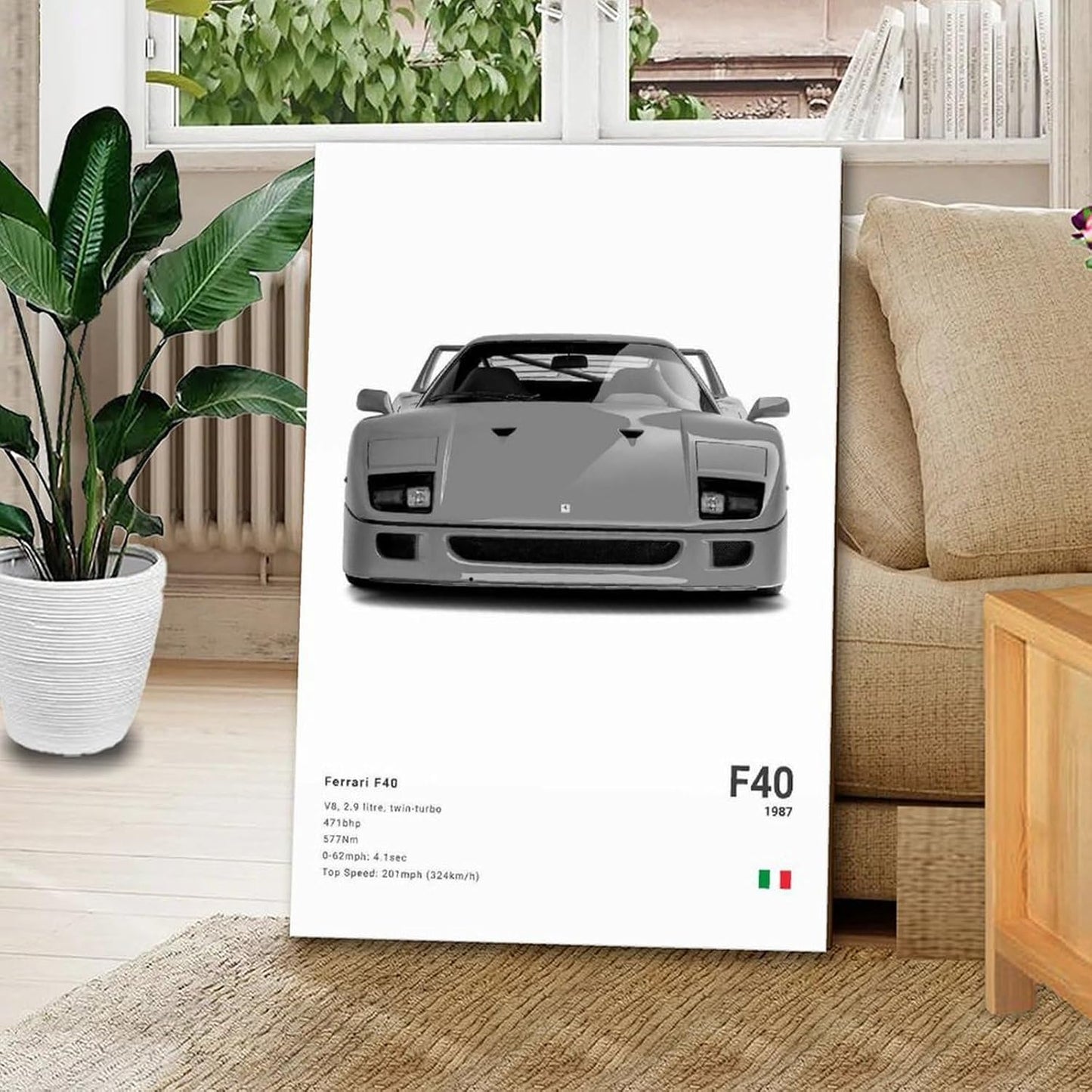 Farrari Car Posters For Walls Vintage Racing Car Canvas Prints For Home Decor Office Decor CFrame-style 24x36inch(60x90cm)