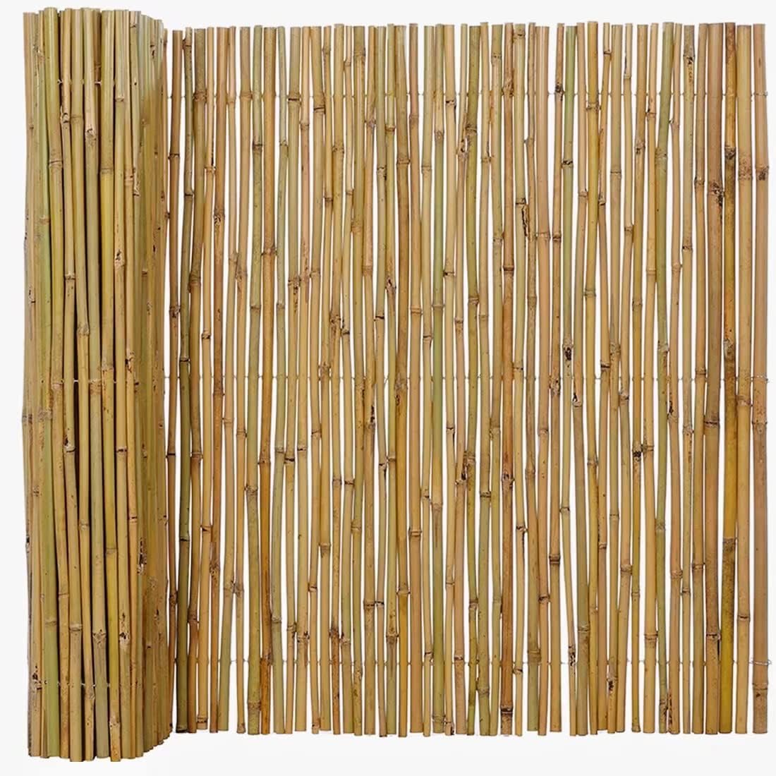 4Ft High x 8 Ft Long x 0.7In D Bamboo Fencing, Natural Bamboo Fence Rolls, Eco-Friendly Privacy Fencing for Outdoor Balcony Patio Garden Border Pool
