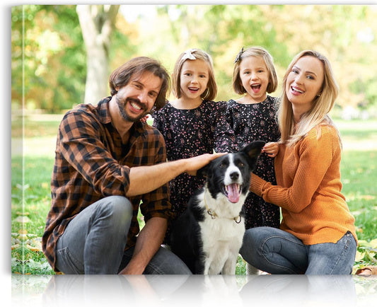 Custom Canvas Prints with Your Photos - Personalized Pictures Print, Customized Photo Gifts, Wall Art Poster Canvas Printing for Wedding, Family, Baby, Pets, Home Office Decor, Wrapped Frame 16x12