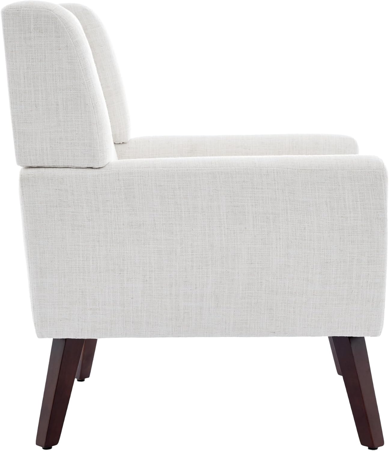 UIXE Accent Chair, Fabric Upholstered Armchair for Living Room, Comfy Arm Chair Single Sofa Bedroom Side Reading Seat - Flax Beige
