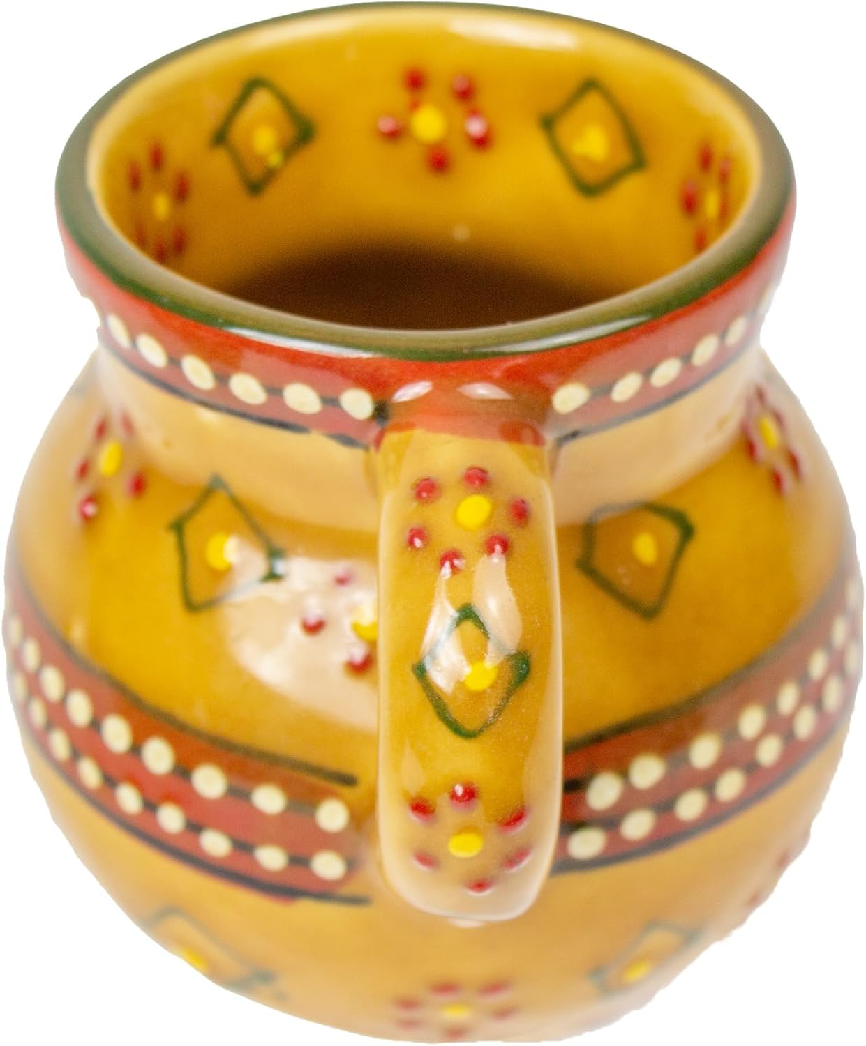 Encantada Handmade Hand-Painted Authentic Mexican Pottery Mugs (2-pack, Gold)