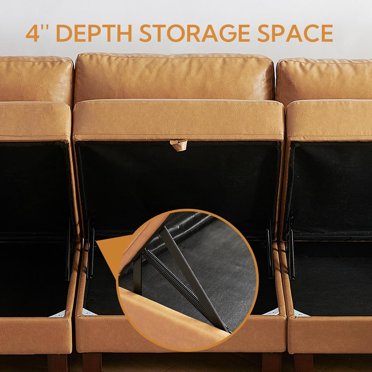 Faux Leather Modular Sofa, Module A