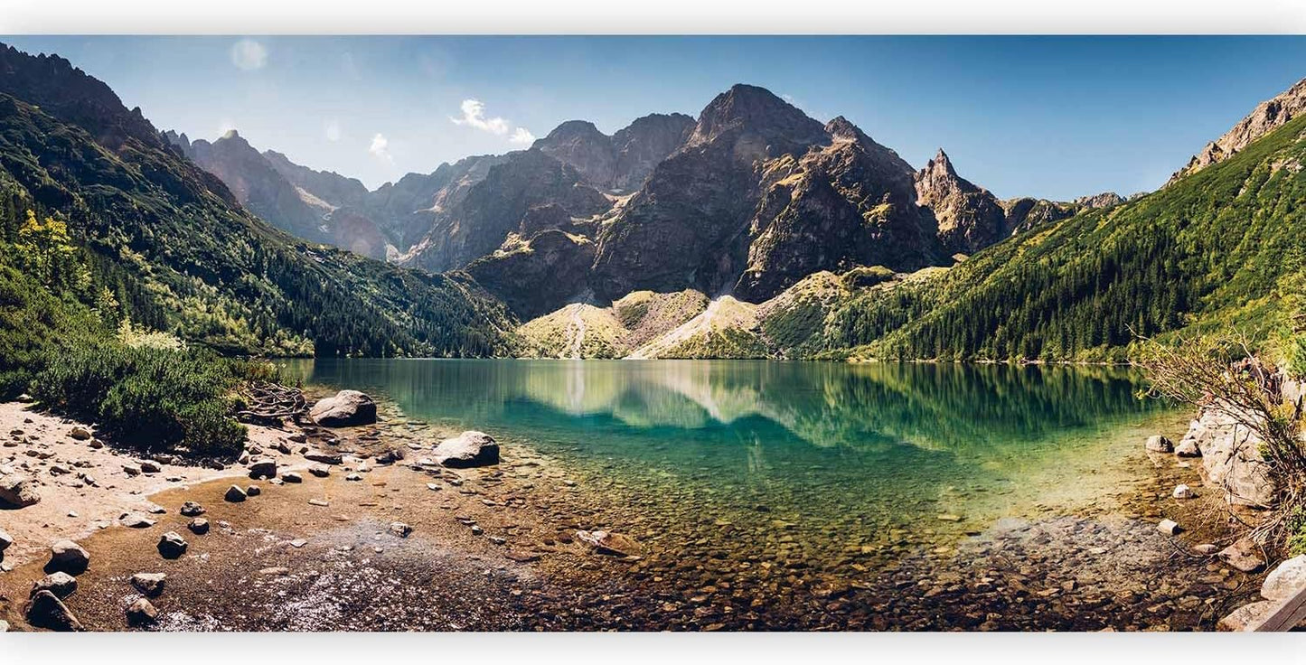 artgeist Wall Mural Peel and Stick Landscape 212x98 in - XXL Self-Adhesive Corner Wallpaper Removable Large Sticker Foil Angle Wallpaper Wall Decor Print Lake Mountains Forest c-B-0470-a-a