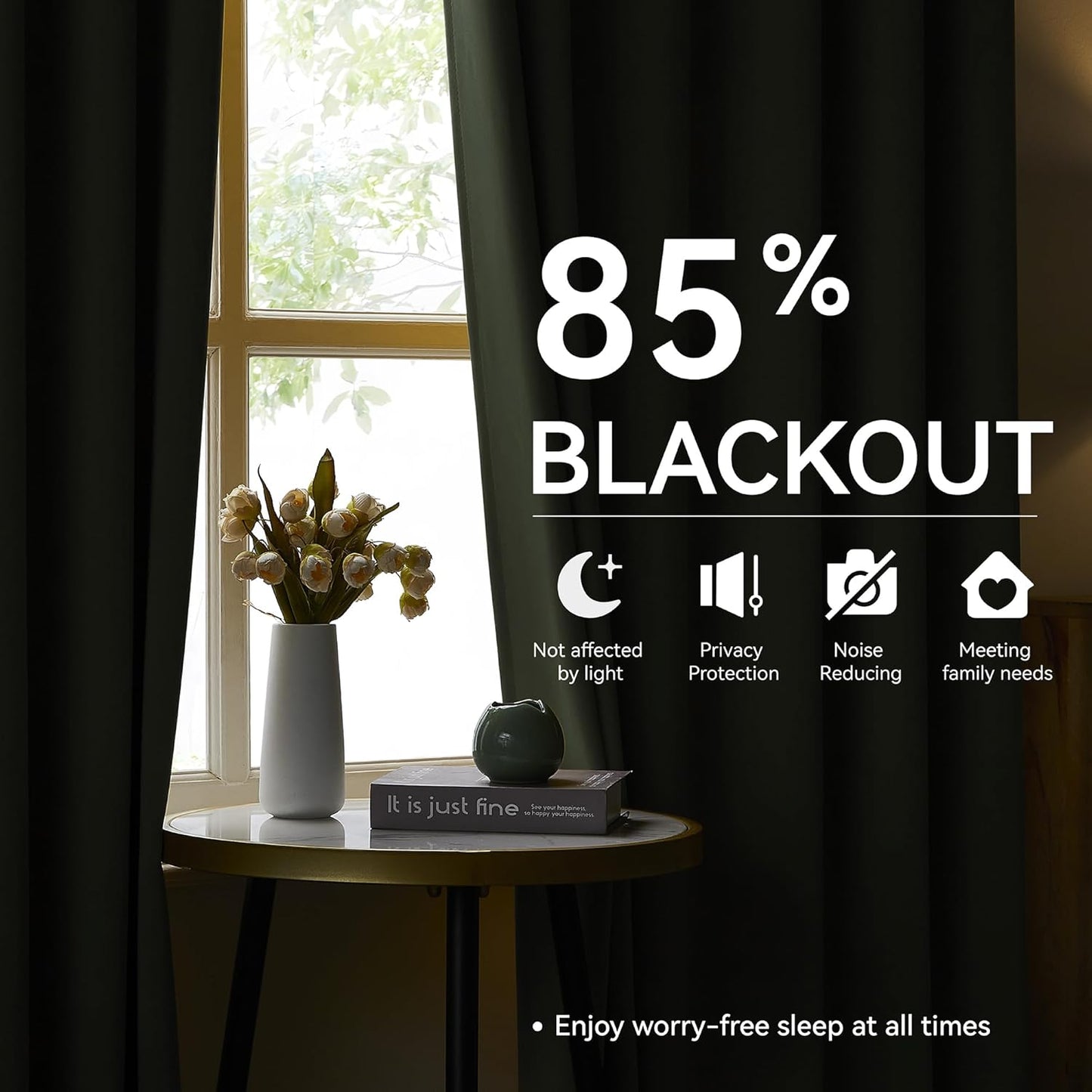 KangBang 2 PCs Sage Green Wide Blackout Curtains 95 Inches Long, Pinch Pleated with Hooks Track System Darkening Custom Modern Stylish for Sliding Patio Door Living Room,60 Width by 95 inch Length