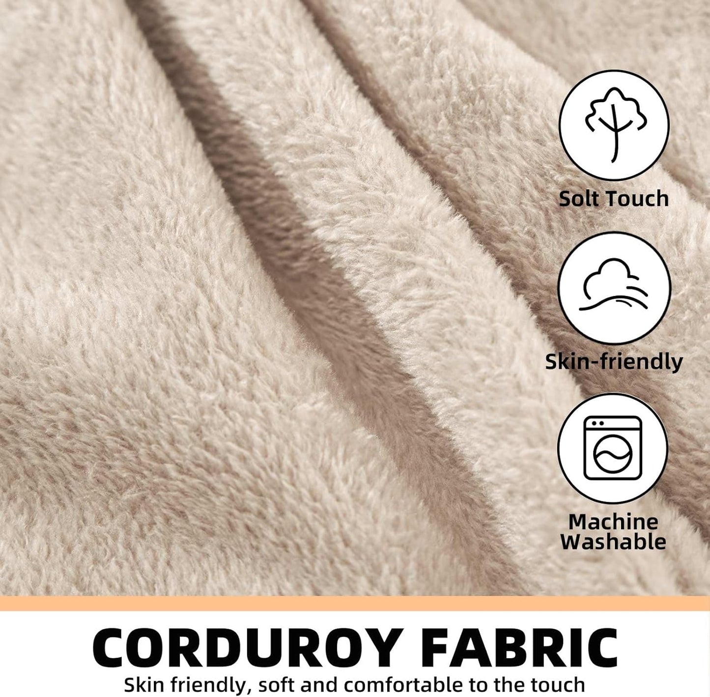 4FT Large Bean Bag Chairs,Big Adult Size Memory Foam Beanbags with Filler Included,Machine Washable corduroy cover,Ultra Soft Plush Gaming Bing Bag Puff Chair for Dorm, Living Room & Bedroom (Apricot)