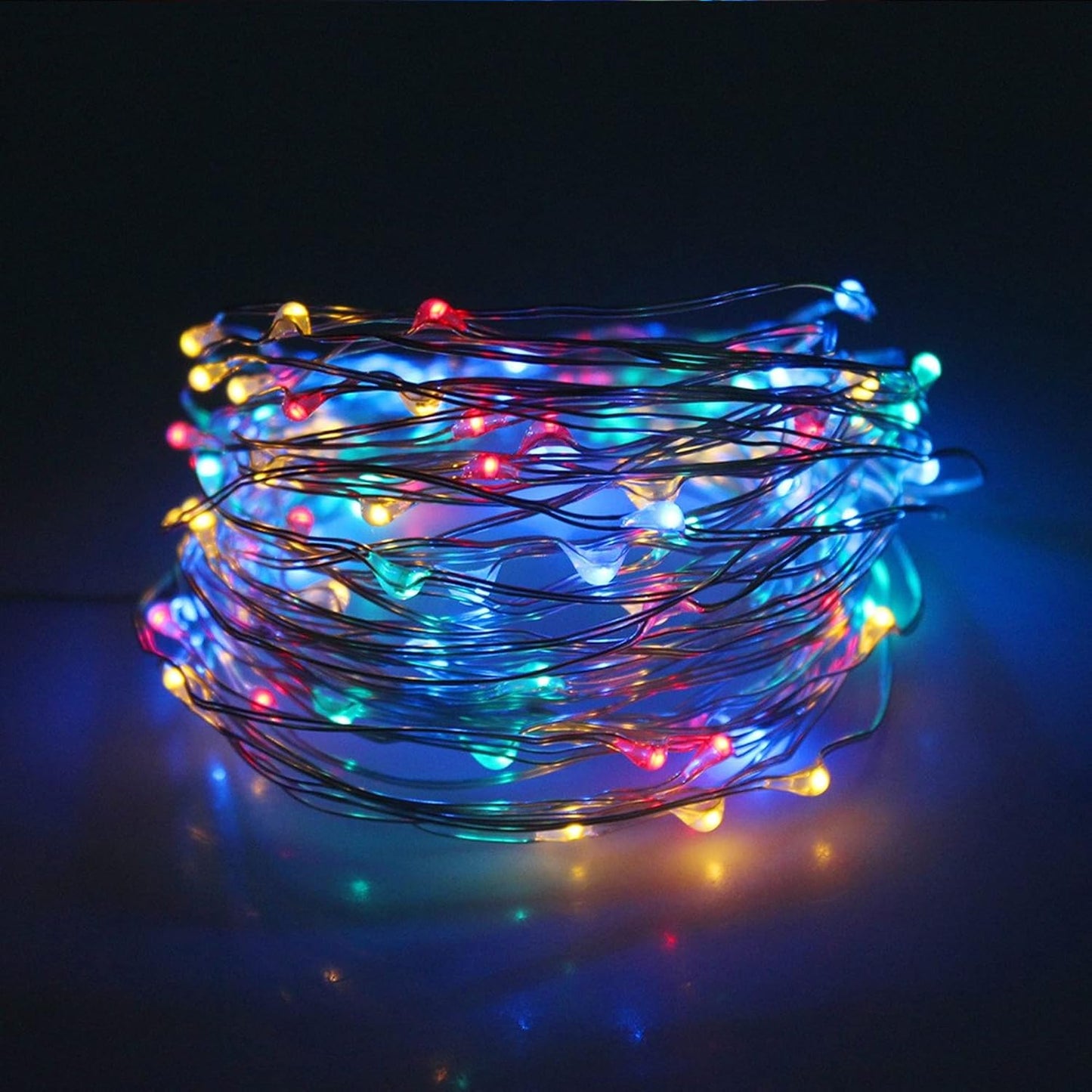 Dazzle Bright Fairy Lights Battery Operated, 20 FT 60 LED Silver Wire Waterproof Battery Operated String Lights, Christmas Decorations for Indoor Outdoor Bedroom Yard Decor, Multi-Colored