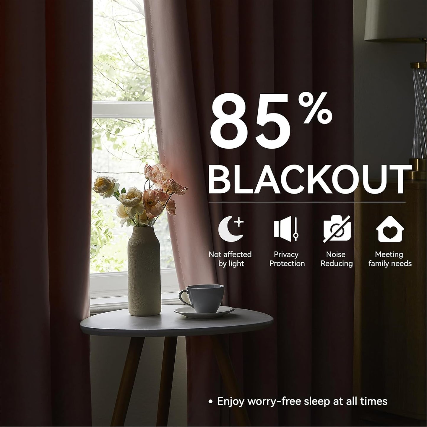 Baby Pink Pinch Pleat Blackout Curtains Drapes 96 Inches Long for Girls Bedroom, Pinch Pleated Thermal Insulated Soundproof Curtains for Nursery Dorm Living Room with Hooks Track System 2 Panels,40x96