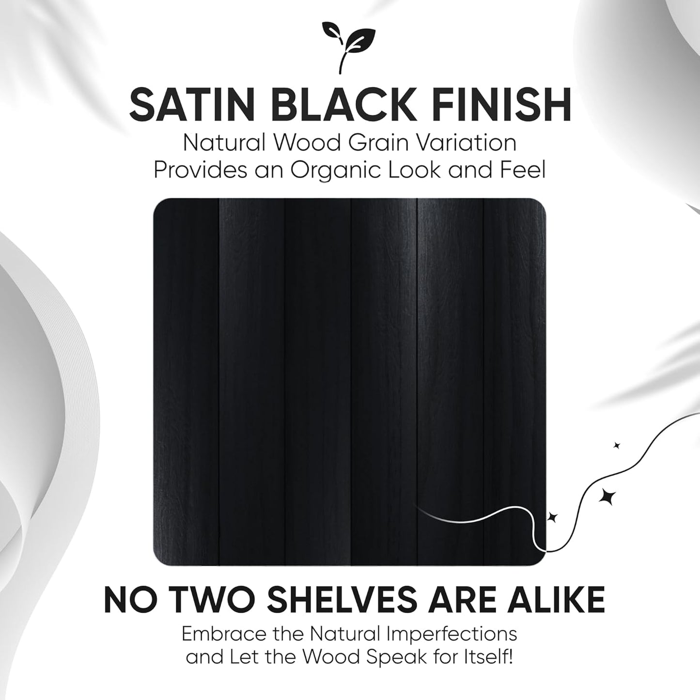 Homeforia Black Floating Shelves 24 inch, High End Solid Real Wood 24inch Bathroom Floating Shelf for Wall Mounted, Black Wooden 24in Floating Shelves, Heavy Duty Bracket, 24 X 6.5 X 1.75 in, Set of 4