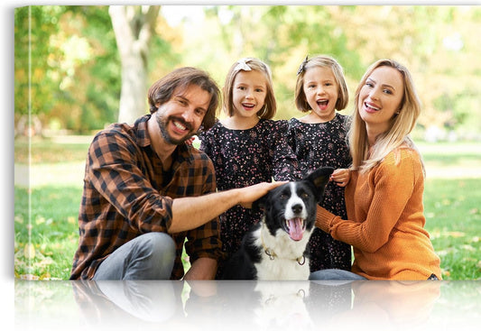 Custom Canvas Prints with Your Photos - Personalized Pictures Print, Customized Photo Gifts, Wall Art Poster Canvas Printing for Wedding, Family, Baby, Pets, Home Office Decor, Wrapped Frame 40x24