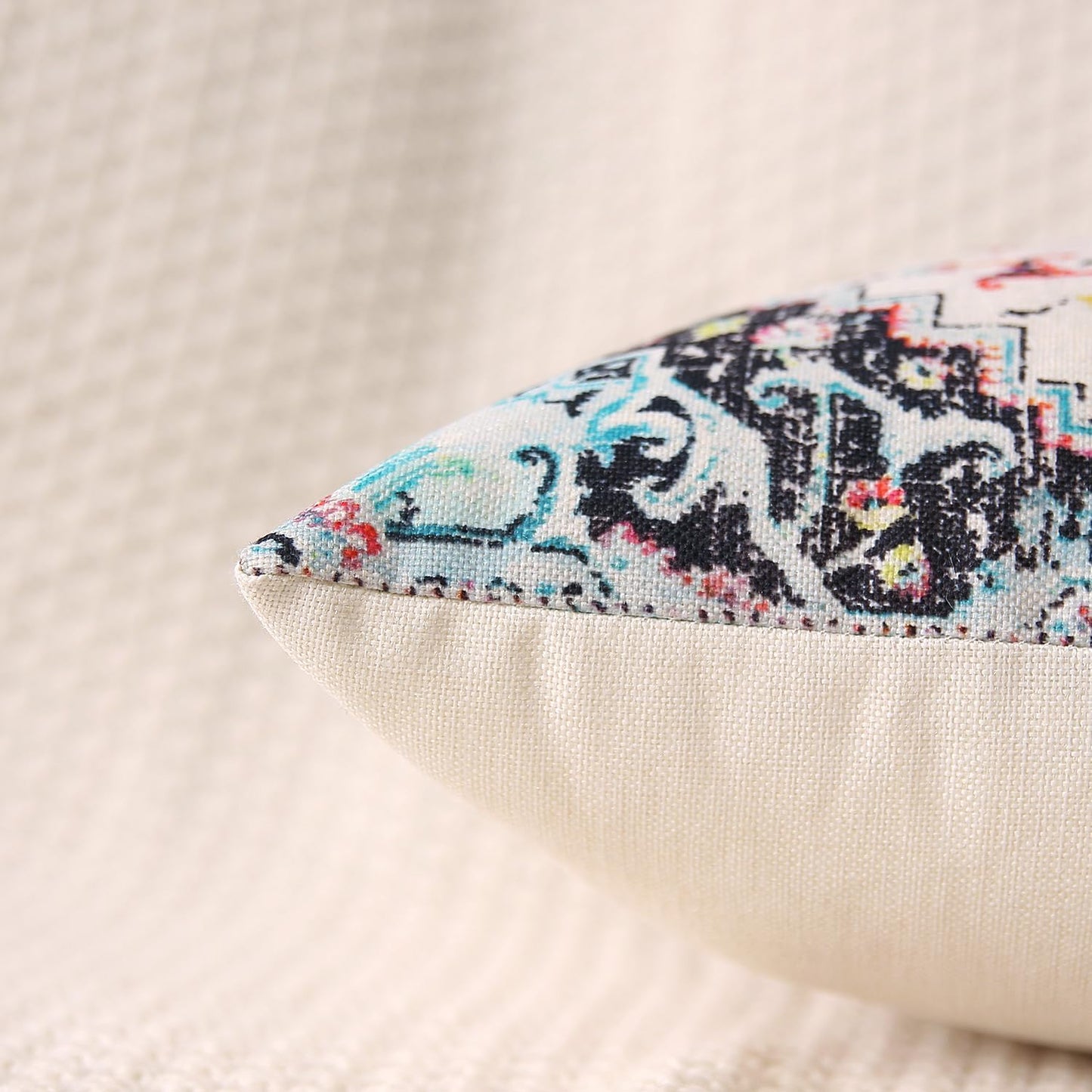 Outdoor Waterproof Pillow Covers 18 x 18 Inch Set of 2 Orange Bohemian Vintage Carpet Pattern Pillow Covers Ethnic Design Decorative Farmhouse Pillow Covers for Couch Garden Balcony, Boho-7