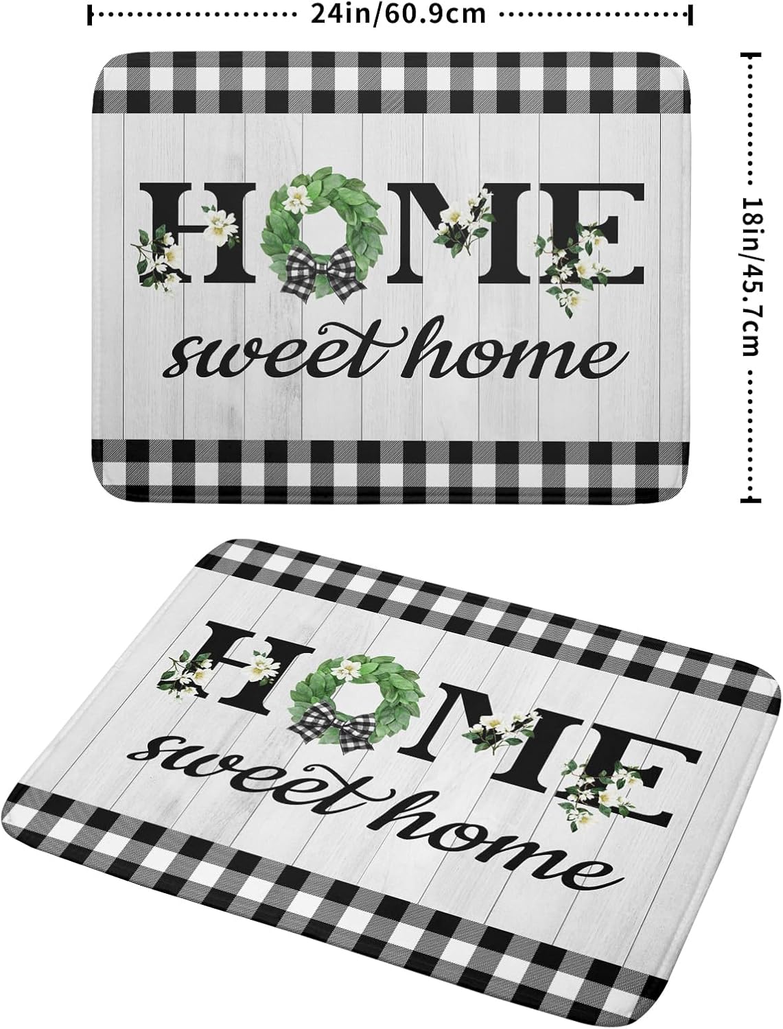 Farmhouse Rustic Dish Drying Mat for Kitchen Counter Sweet Home Spring Floral Absorbent Reversible Microfiber Kitchen Countertop Protector Dishes Pad Large 18x24 inch